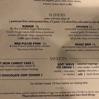 The Guild Warren - Menu - Brewpubs Near Me - Warren, Rhode Island