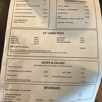 Redneck Ranch Restaurant - Menu Back - Southern Near Me - Clarkson, Kentucky