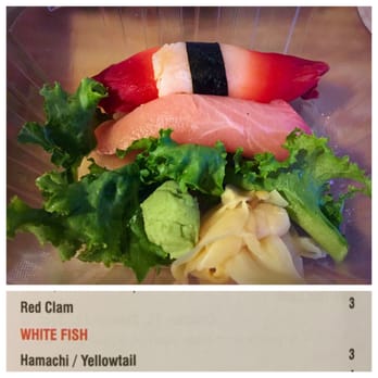 Kiku Asian Bistro - Red clam (top) and yellowtail hamachi (bottom) - Sushi Bars Near Me - Brooklyn, New York