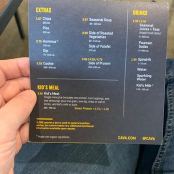 CAVA - Menu - Mediterranean Near Me - Cary, North Carolina