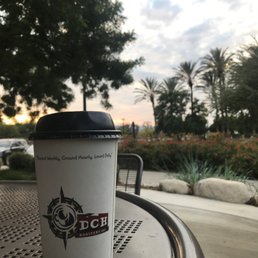 a coffee cup on a table