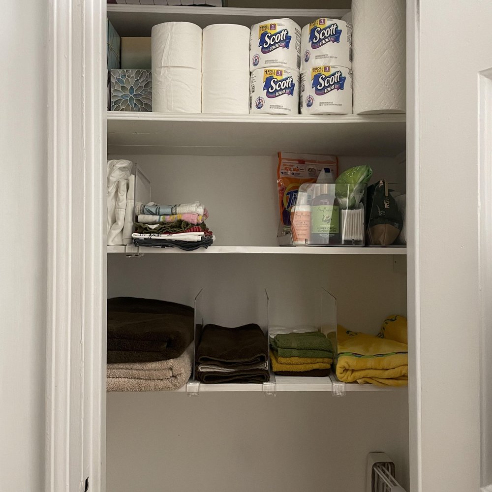 MS Organized - My linen closet is so tidy and it's so easy to see how much I have of everything - Home Organization Near Me MS Organized - My linen closet is so tidy and it's so easy to see how much I have of everything - Home Organization Near Me