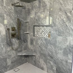 Master bath shower (glass to be installed later).