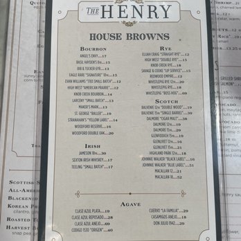 The Henry - Drink menu - Coffee & Tea Near Me - Coronado, California