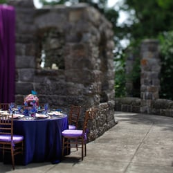 Creative Wedding Solutions - Colorful Outdoor wedding reception set up.
