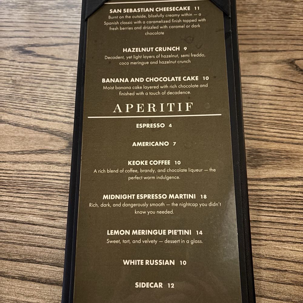Dessert Menu Dessert Menu
