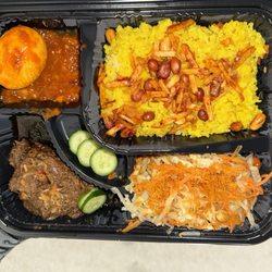 Lezat Indonesian Kitchen - Turmeric rice with lots of protein
