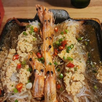 YH's BBQ & Crab - 92 Sizzling garlic shrimp w. vermicelli - Seafood Near Me - Duluth, Georgia