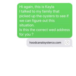 Hood Canal Oyster Company - No reply..lack of communication.