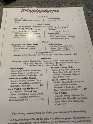 Menu photo 1 Reflections Grille Restaurant and Lounge Seattle, WA Menu photo 1 Reflections Grille Restaurant and Lounge Seattle, WA