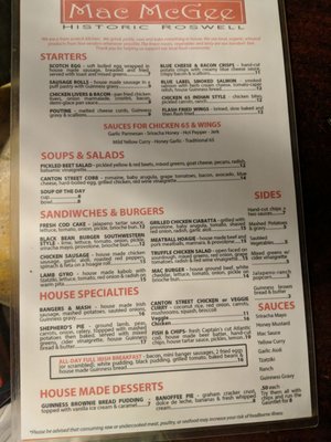 Menu photo 6 Mac McGee Roswell, GA