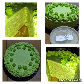 Sweet Creations by Mina - Coconut Pandan Crepe Cake - Caterers Near Me - Panorama City, California Sweet Creations by Mina - Coconut Pandan Crepe Cake - Caterers Near Me - Panorama City, California