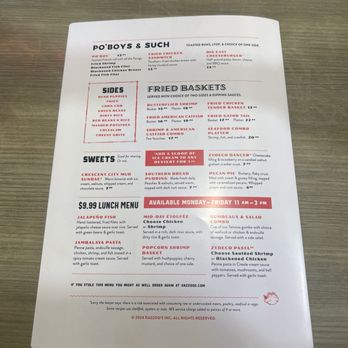 Razzoo's Cajun Cafe - Menu - Cajun/Creole Near Me - Spring, Texas Razzoo's Cajun Cafe - Menu - Cajun/Creole Near Me - Spring, Texas