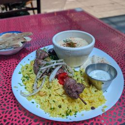 Lebanese kibbeh plate with avgelemono soup Lebanese kibbeh plate with avgelemono soup