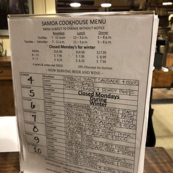 Samoa Cookhouse - American Near Me - Samoa, California