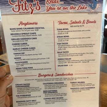 Fitz's On The Lake - Front of menu - American Near Me - Lodi, Wisconsin