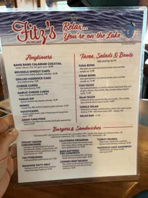 Menu photo 1 Fitz's On The Lake Lodi, WI