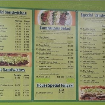 C & A Sandwich - This menu is legible. Thanks for the sandwich on Rye bread. - Sandwiches Near Me - La Mirada, California