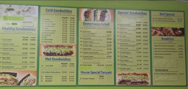 Menu photo 1 C & A Sandwich La Mirada, CA