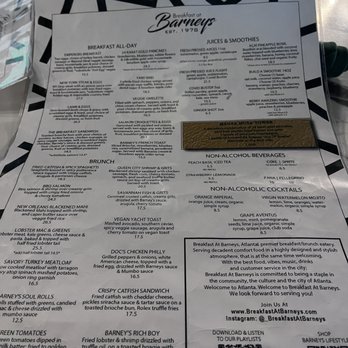 Breakfast At Barneys - Menu - Breakfast & Brunch Near Me - Atlanta, Georgia