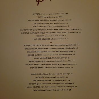 Baleia - menu - Wine Bars Near Me - Boston, Massachusetts