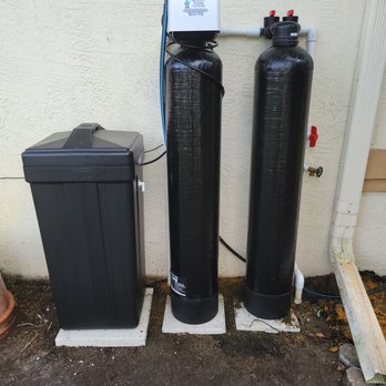 Quality Water Systems - City water setup featuring softener, carbon tank, and brine tank. No UV covers needed on shaded side. Say goodbye to chlorine - Water Purification Services Near Me - Pompano Beach, Florida Quality Water Systems - City water setup featuring softener, carbon tank, and brine tank. No UV covers needed on shaded side. Say goodbye to chlorine - Water Purification Services Near Me - Pompano Beach, Florida