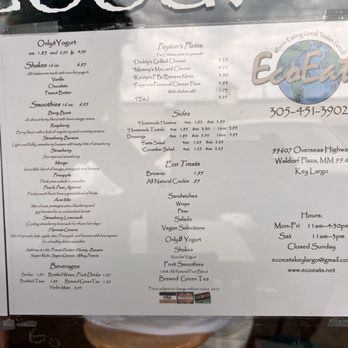 Eco Eats - Menu - New American Near Me - Key Largo, Florida Eco Eats - Menu - New American Near Me - Key Largo, Florida
