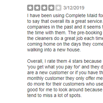 Complete Maid - 5-Star Review by Riley - Home Cleaning Near Me
