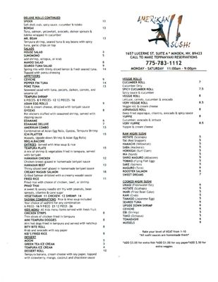 Menu photo 6 Amerikan Ni Sushi Minden, NV