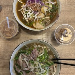 Pho special, special bun bo hue, Vietnamese coffee