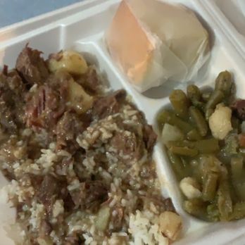 Bertha's Kitchen - Beef stew, white rice, string beans, and cornbread - Southern Near Me - North Charleston, South Carolina
