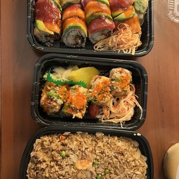 Yoshi Sushi - Take out shrimp fried rice, miso soup, rainbow roll, salmon roll, and the Goblin roll - Sushi Bars Near Me - Martinsville, New Jersey Yoshi Sushi - Take out shrimp fried rice, miso soup, rainbow roll, salmon roll, and the Goblin roll - Sushi Bars Near Me - Martinsville, New Jersey