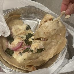 It's already in the trash, but supposed to be a calzone. It's already in the trash, but supposed to be a calzone.
