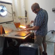 Photo of Jim Loewer Glass - Philadelphia, PA, United States. Here's Jim giving us a lesson and showing us how it's gonna go down. He's a fantastic teacher!