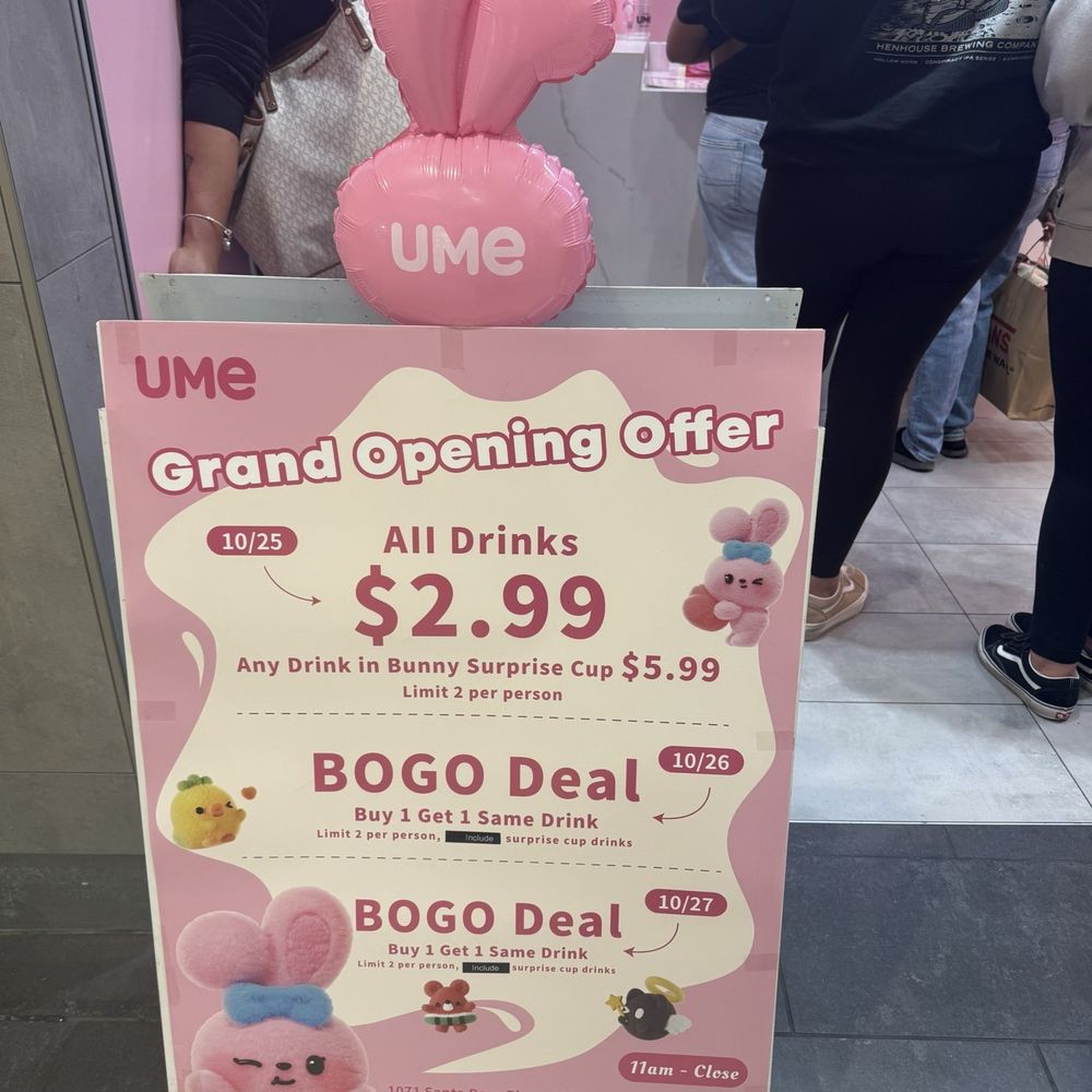 Ume Tea - Grand opening sign - Bubble Tea Near Me - Santa Rosa, California
