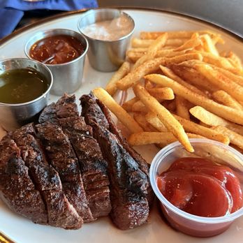 The Golden Rule - Steak Frites with house made chimichurri, steak sauce, horseradish sauce - Cocktail Bars Near Me - Georgetown, Texas