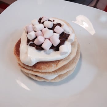 Den Noc - Sweet pancakes with yogurt, Nutella and marshmallows. It was enough for both me and my friend. - Bistros Near Me - Prague, Puerto Rico Den Noc - Sweet pancakes with yogurt, Nutella and marshmallows. It was enough for both me and my friend. - Bistros Near Me - Prague, Puerto Rico