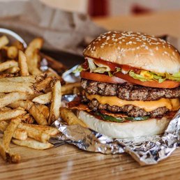 Double patty burger with everything