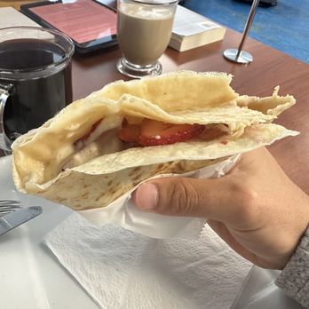 Alaska Crepery - Cheesecake crepe with strawberries - Creperies Near Me - Anchorage, Alaska