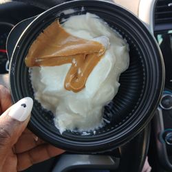 Pup bowl - yogurt with peanut butter