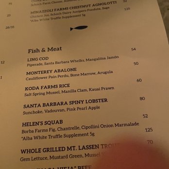 Chez Noir - Menu - Seafood Near Me - Carmel, California