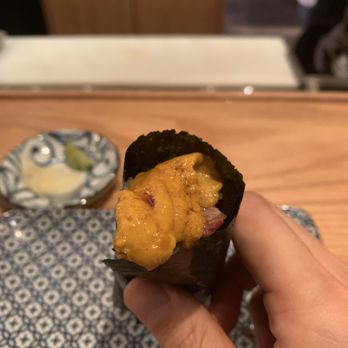Douska - Uni wagyu. Extra order. Wagyu was alright but uni was super fresh. - Sushi Bars Near Me - New York, New York