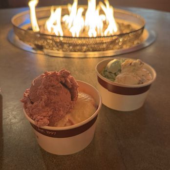 The Frosty Barrel - Raspberry cheesecake & blackberry. Cookies & cream & Andes mint. Double mini scoops. ($7 per cup) - Ice Cream & Frozen Yogurt Near Me - Newcastle, Washington The Frosty Barrel - Raspberry cheesecake & blackberry. Cookies & cream & Andes mint. Double mini scoops. ($7 per cup) - Ice Cream & Frozen Yogurt Near Me - Newcastle, Washington