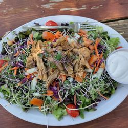 Crave - Salad $13.99 + shredded chicken $1.50 = $15.49 *lots of fresh micro greens*