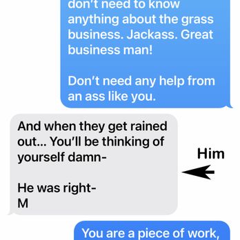 Dallas Sod Grass - a text message from a customer - Landscaping Near Me - Carrollton, Texas Dallas Sod Grass - a text message from a customer - Landscaping Near Me - Carrollton, Texas