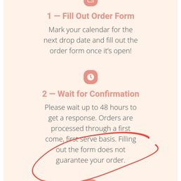 website detailing How To Order and first-come-first-serve clause website detailing How To Order and first-come-first-serve clause