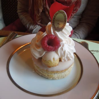 Ladurée - Framboise dessert with rose petal - Tea Rooms Near Me - Paris, 75