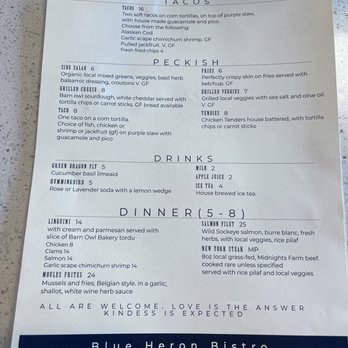 Blue Heron Bistro - Menu - Seafood Near Me - Lopez Island, Washington Blue Heron Bistro - Menu - Seafood Near Me - Lopez Island, Washington