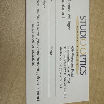 Studio Optics - Optometrists Near Me - Framingham, Massachusetts