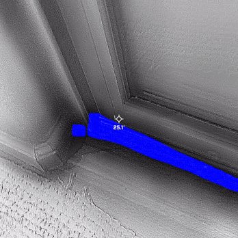 Renewal by Andersen - Thermal images of sliding door. Cold air coming in. - Windows Installation Near Me - Evansville, Wyoming Renewal by Andersen - Thermal images of sliding door. Cold air coming in. - Windows Installation Near Me - Evansville, Wyoming